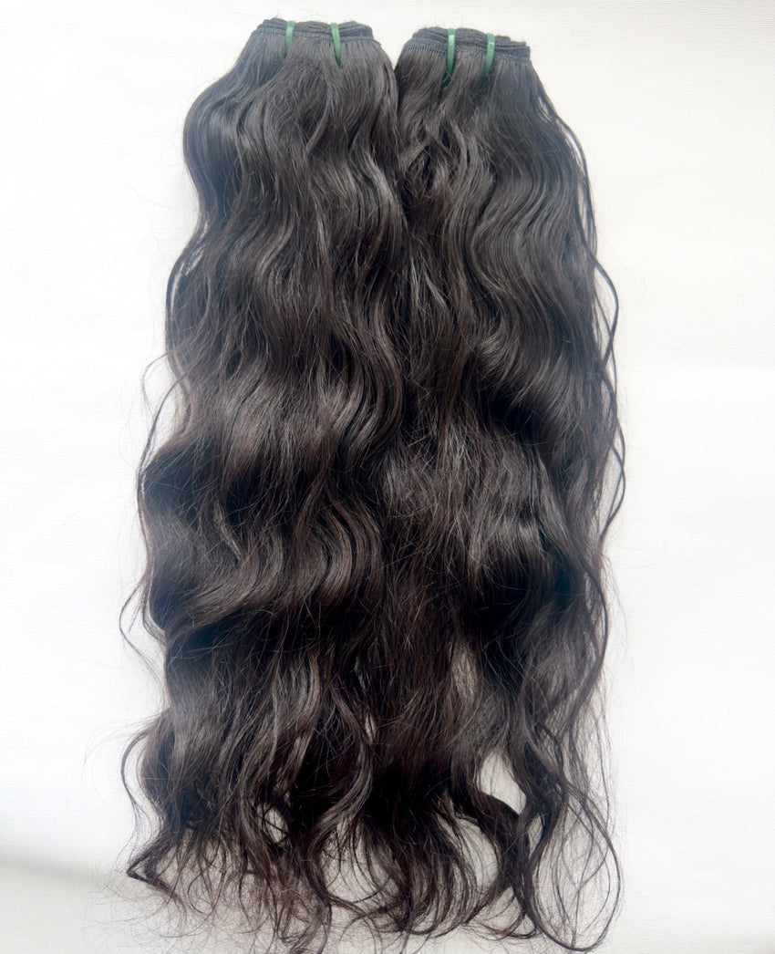 Indian Remy Human Hair Extensions, Virgin Uncoloured, 20”, Naturally Wavy, Weft/, 100g - Next Day Shipping!