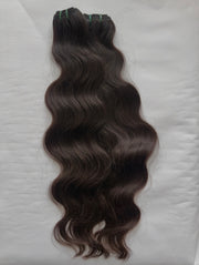Indian Remy Human Hair Extensions, Virgin Uncoloured, 20”, Bodywave, Weft, Dark Brown, 100g - Next Day Shipping!