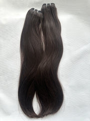 Indian Remy Human Hair Extensions, Virgin Uncoloured, 18”, Straight Weft, Dark Brown, 100g - Next Day Shipping!