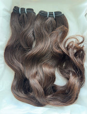 Indian Remy Human Hair Extensions, Virgin Uncoloured, 20”, Bodywave, Weft, Brown, 100g - Next Day Shipping!