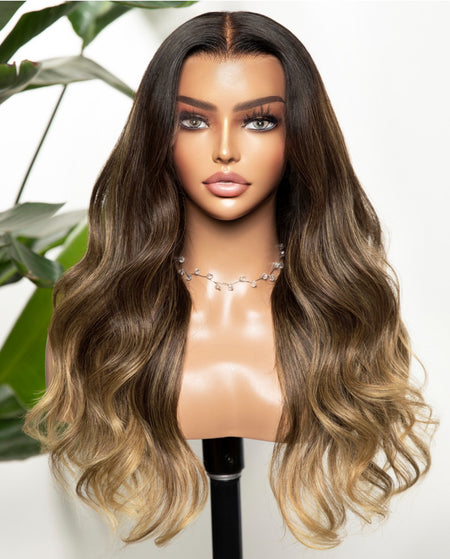 Balayage Dark Blonde Human Hair Wig - Glueless Wig