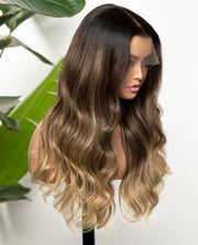 Balayage Dark Blonde Human Hair Wig - Glueless Wig