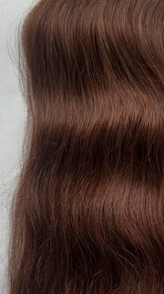 Indian Remy Human Hair Extensions, 18”, Naturally Straight Weft, Chestnut, 100g - Next Day Shipping!